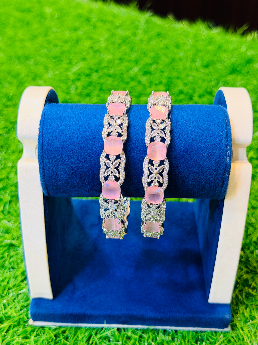 Pink stone karha bracelet