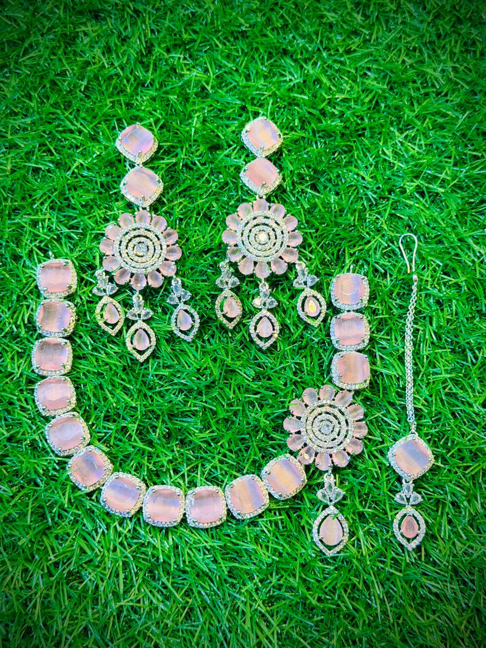 One Carat, Circle Design Necklace With Color Options