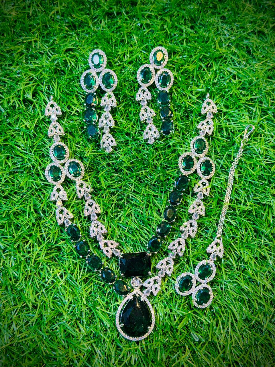 One Carat, 2 Layer Square Stone Necklace With Color Options