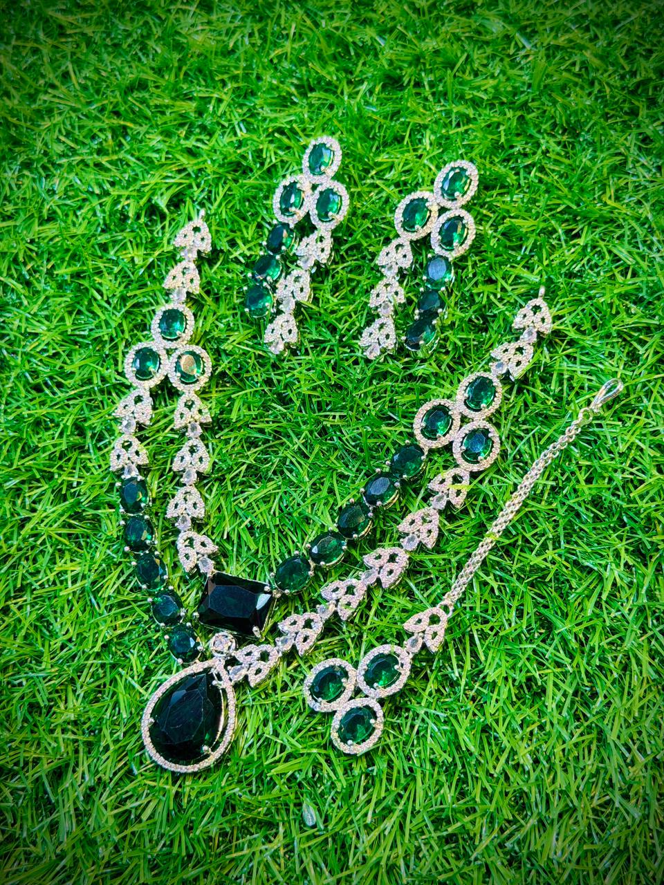 One Carat, 2 Layer Square Stone Necklace With Color Options