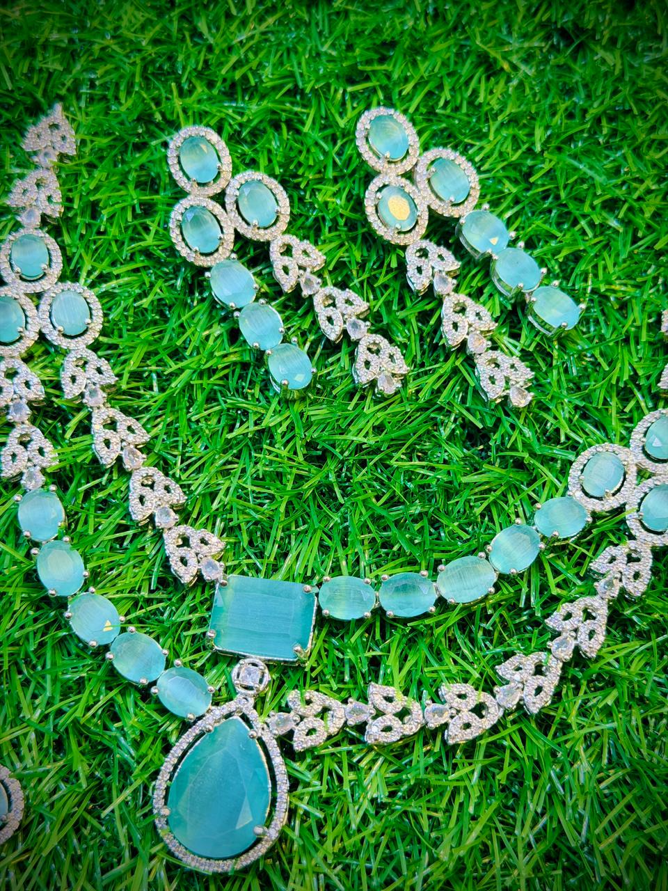One Carat, 2 Layer Square Stone Necklace With Color Options