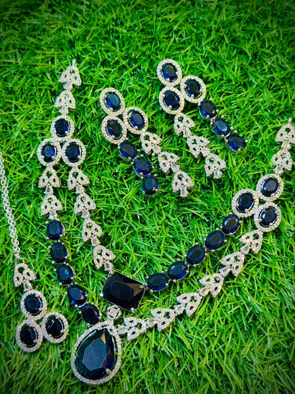 One Carat, 2 Layer Square Stone Necklace With Color Options