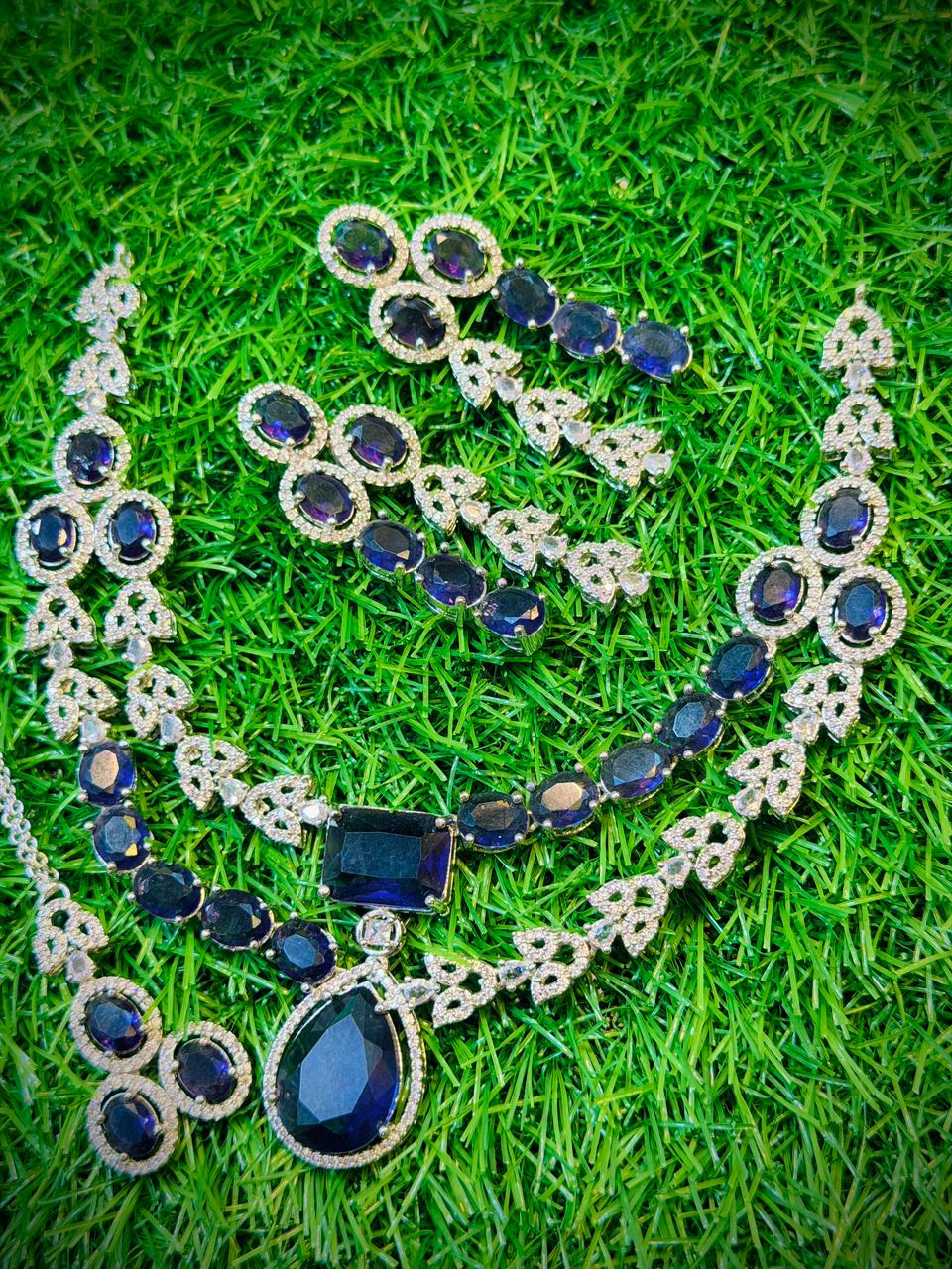 One Carat, 2 Layer Square Stone Necklace With Color Options