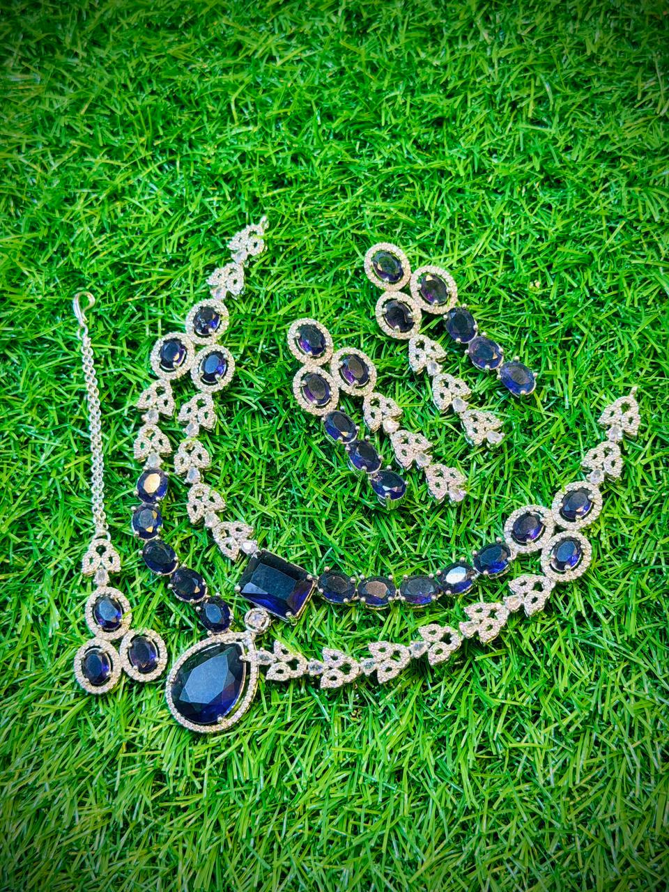 One Carat, 2 Layer Square Stone Necklace With Color Options