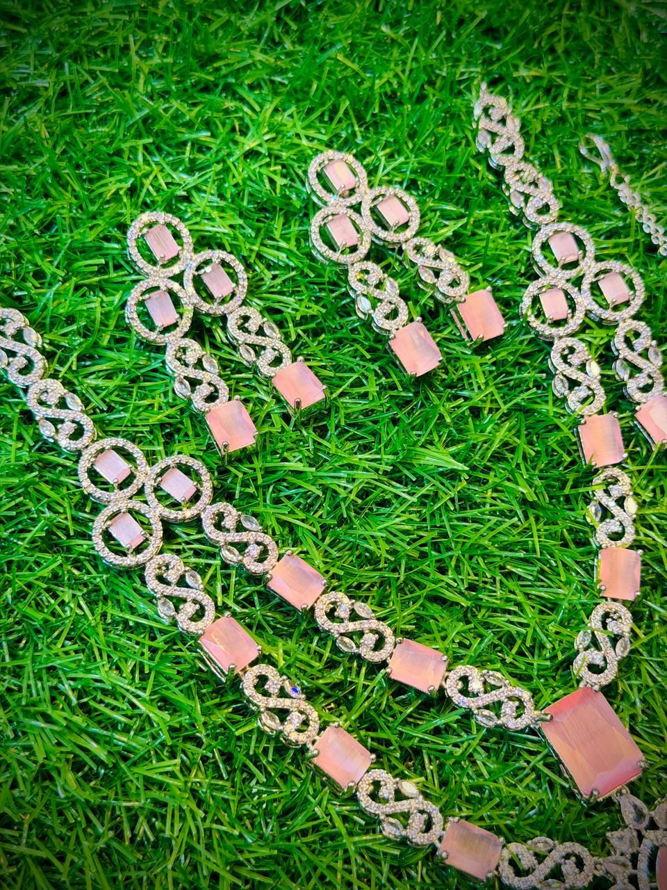 One Carat, 2 Layer Stylish Necklace With Color Options