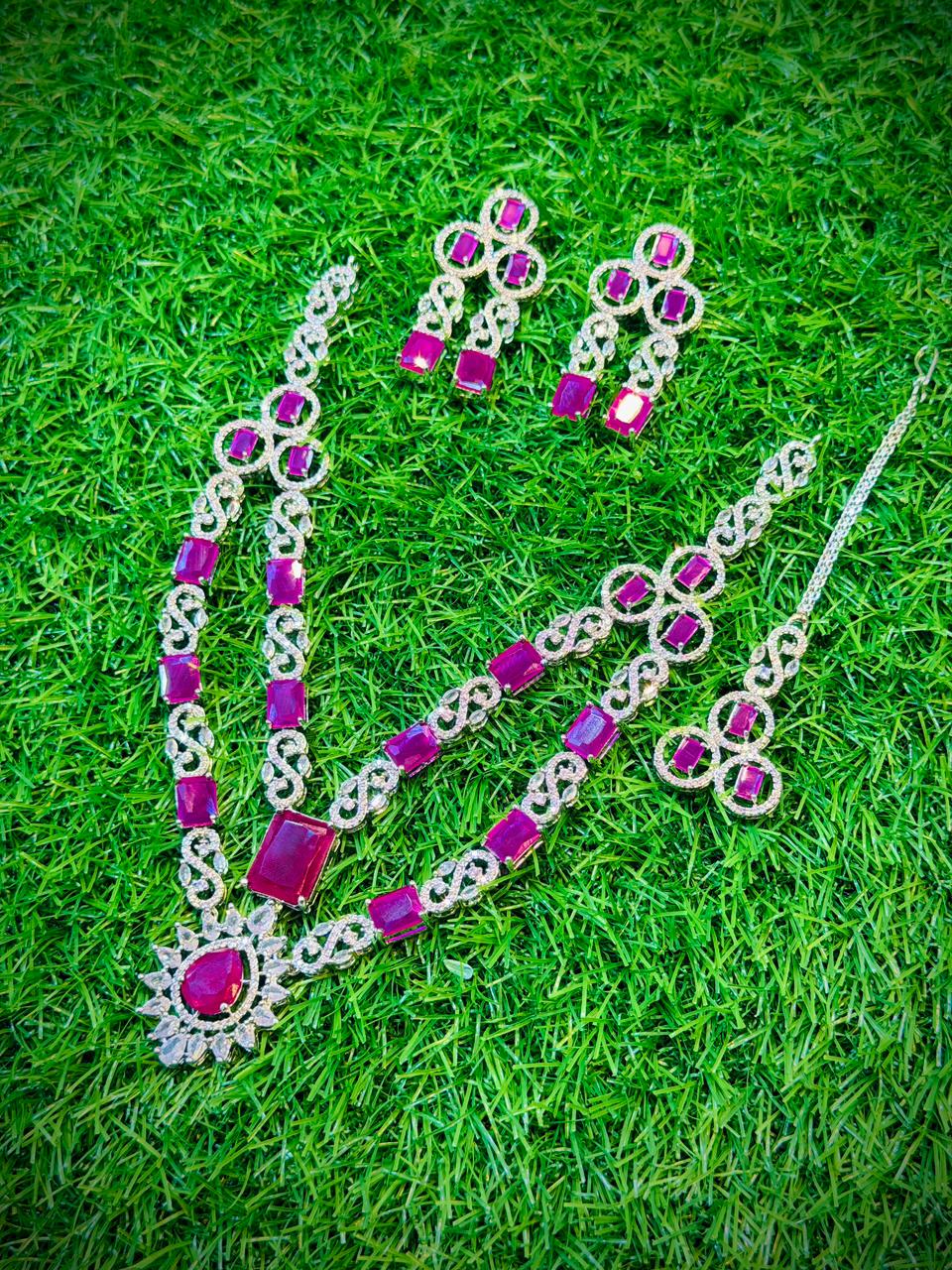 One Carat, 2 Layer Stylish Necklace With Color Options