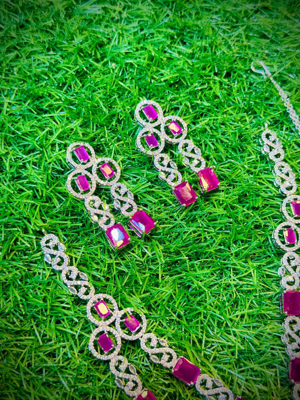 One Carat, 2 Layer Stylish Necklace With Color Options