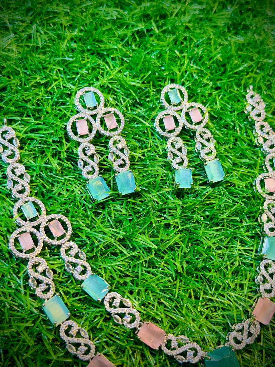 One Carat, 2 Layer Stylish Necklace With Color Options