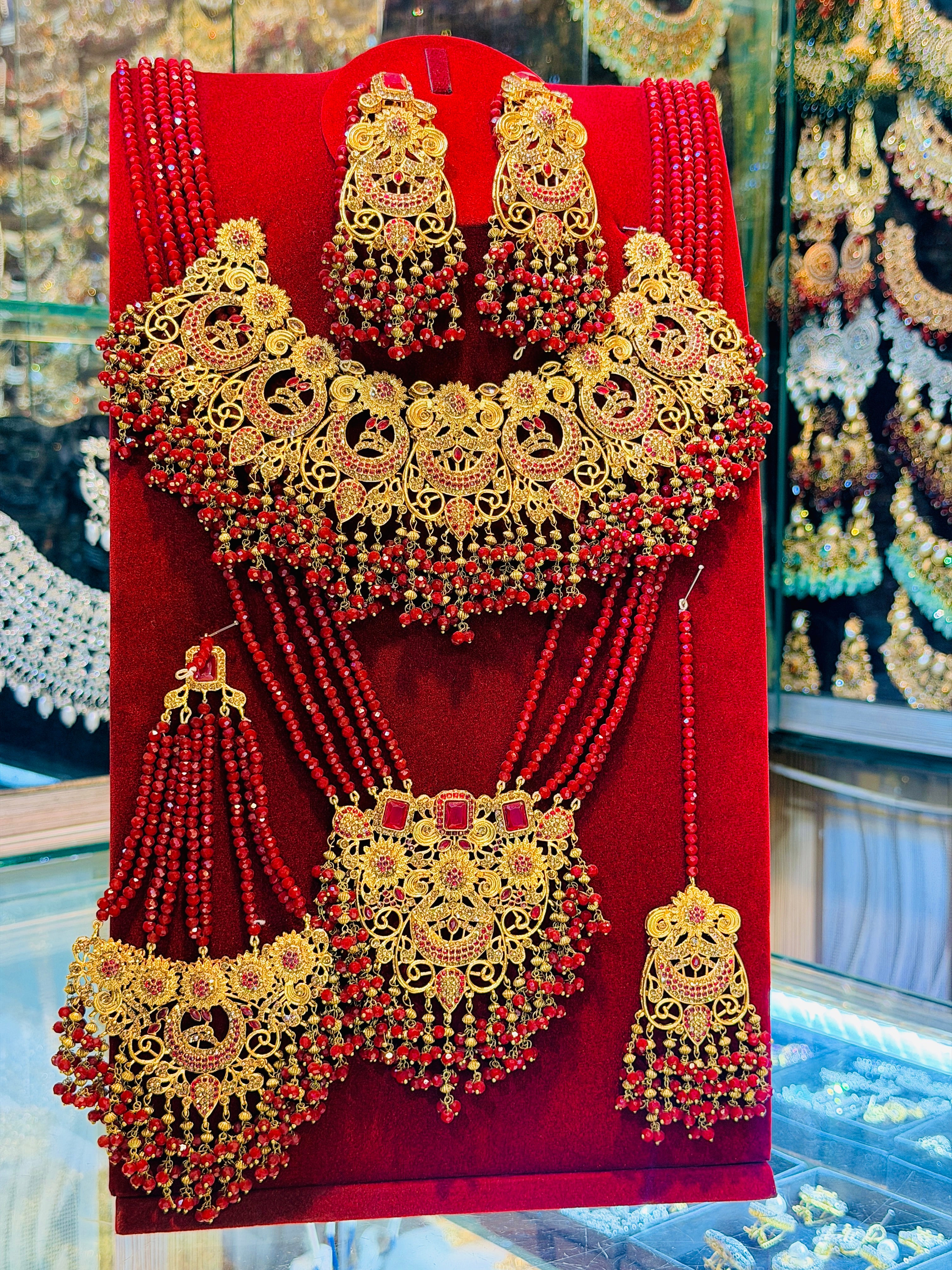 Red Colour Full Bridal Set