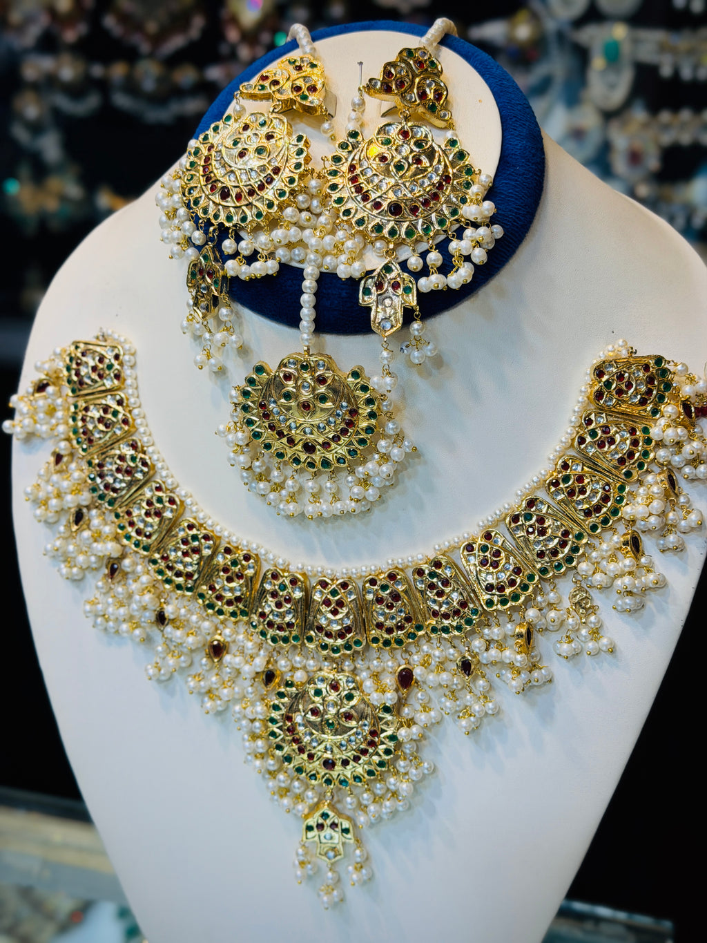 Kundan Necklace Set with multi stone