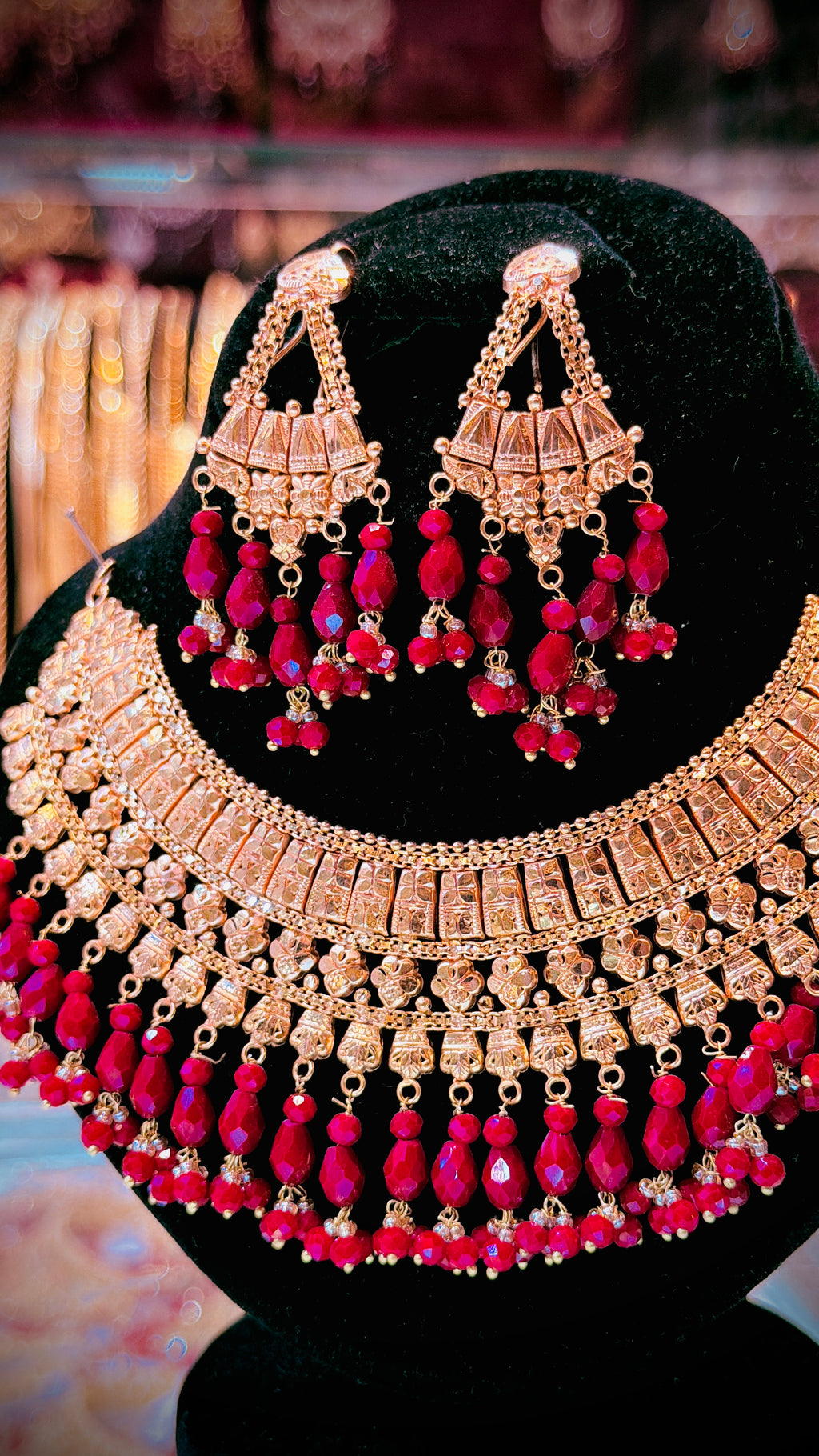 Gold Plated Necklace with Earrings