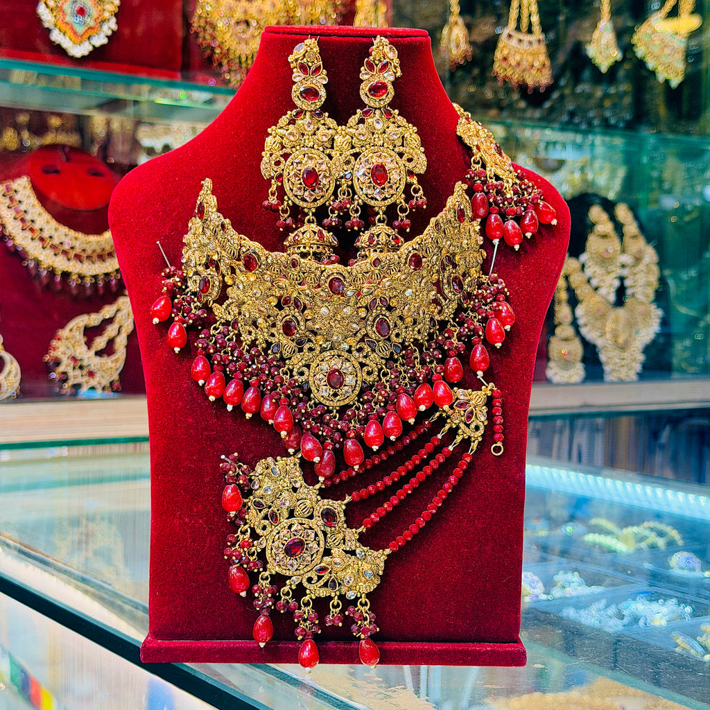 Red Colour Collar Set