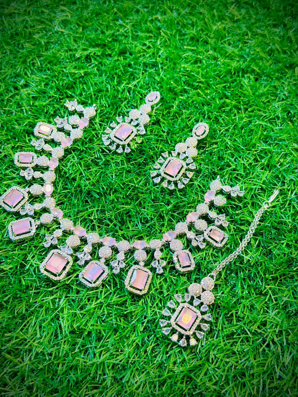 One Carat, Circle Unique Design Necklace With Color Options