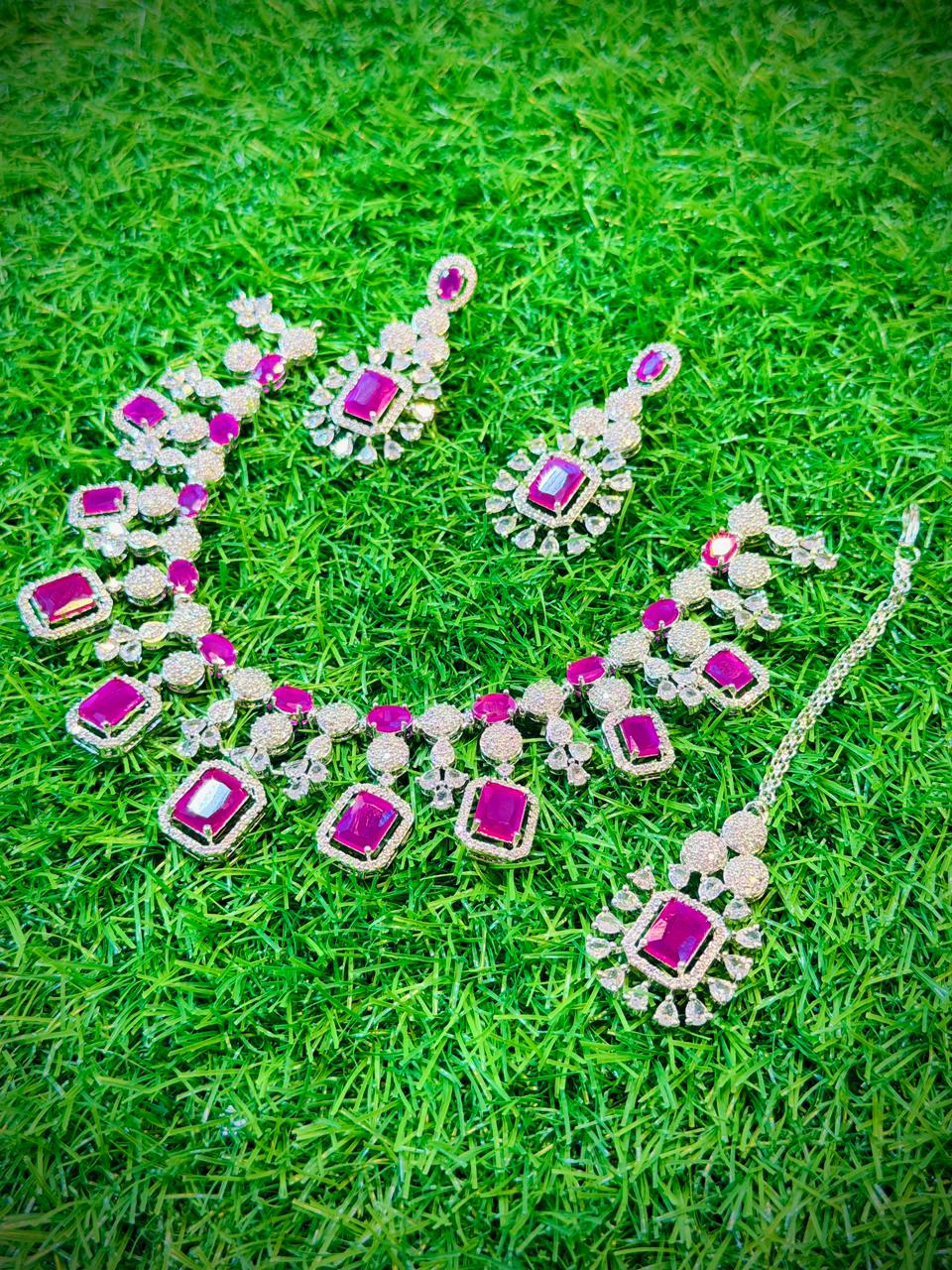 One Carat, Circle Unique Design Necklace With Color Options