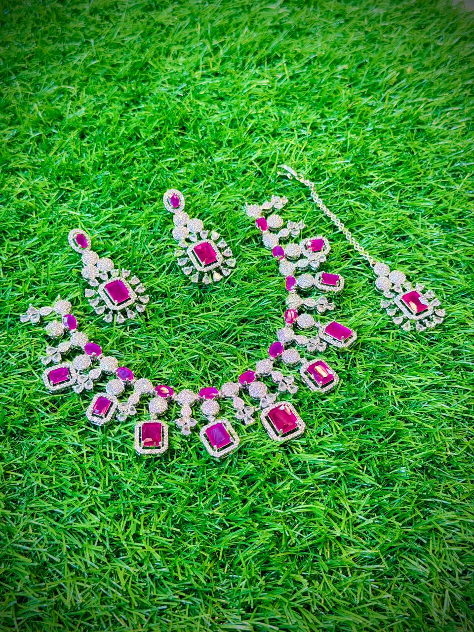 One Carat, Circle Unique Design Necklace With Color Options
