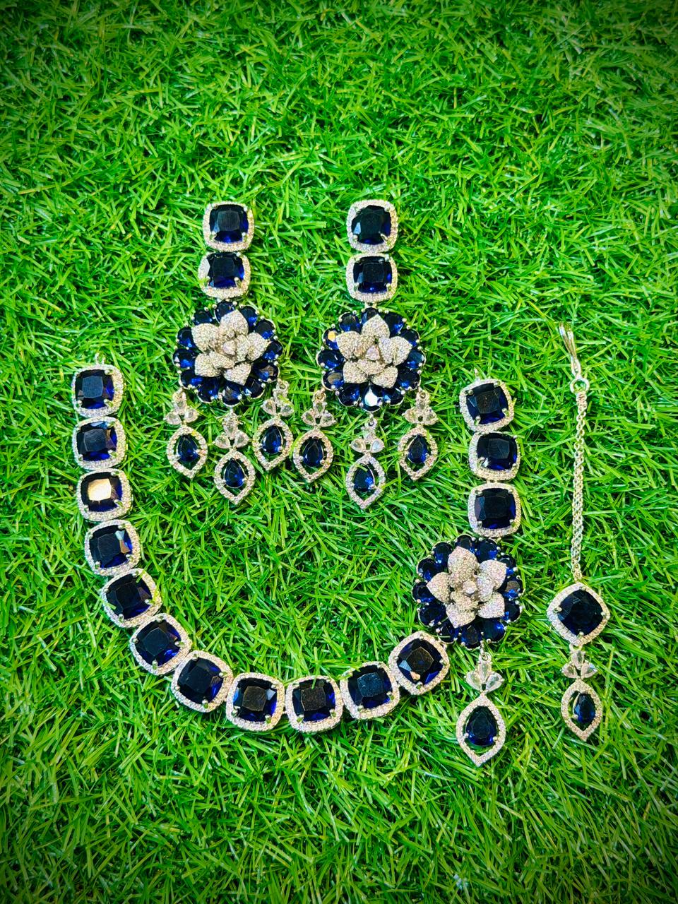 One Carat, Navy Star Design Necklace