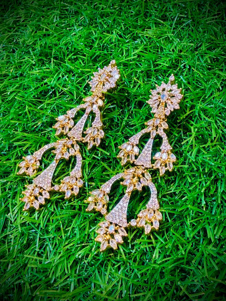 Golden & Silver 1Ct Earrings