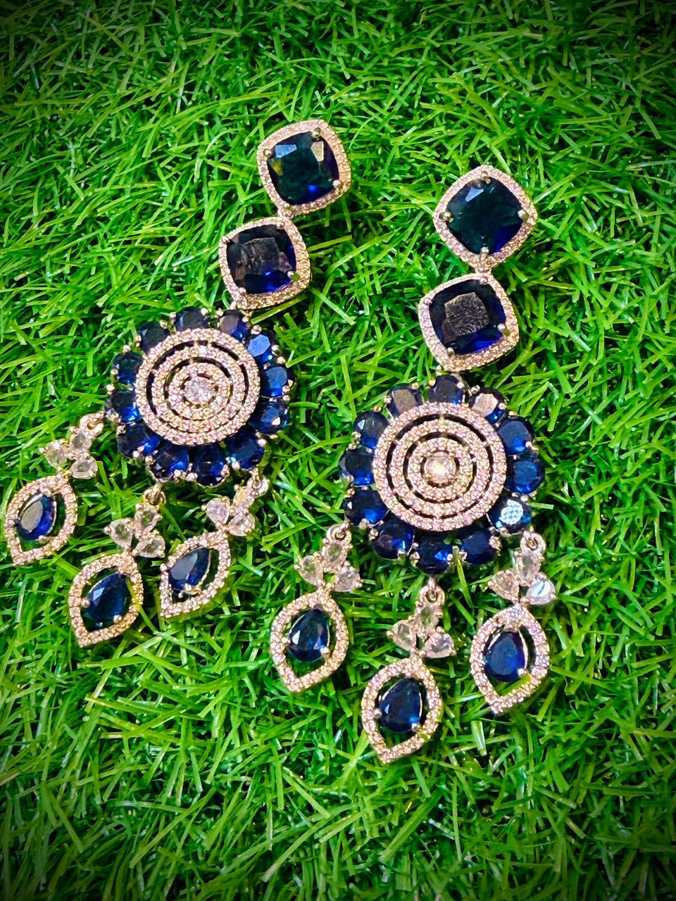 Navy Blue 1Ct Earrings