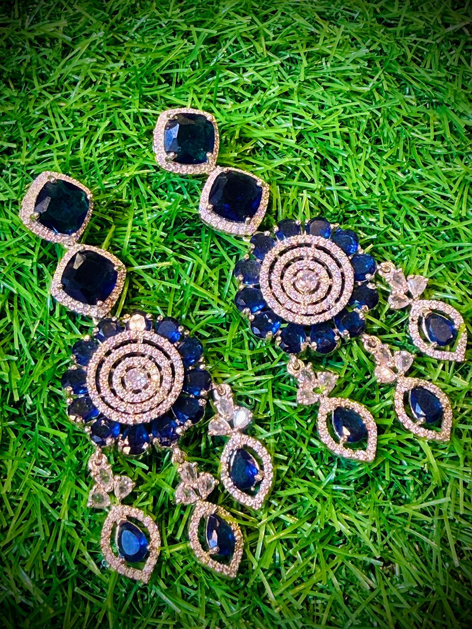 Navy Blue 1Ct Earrings