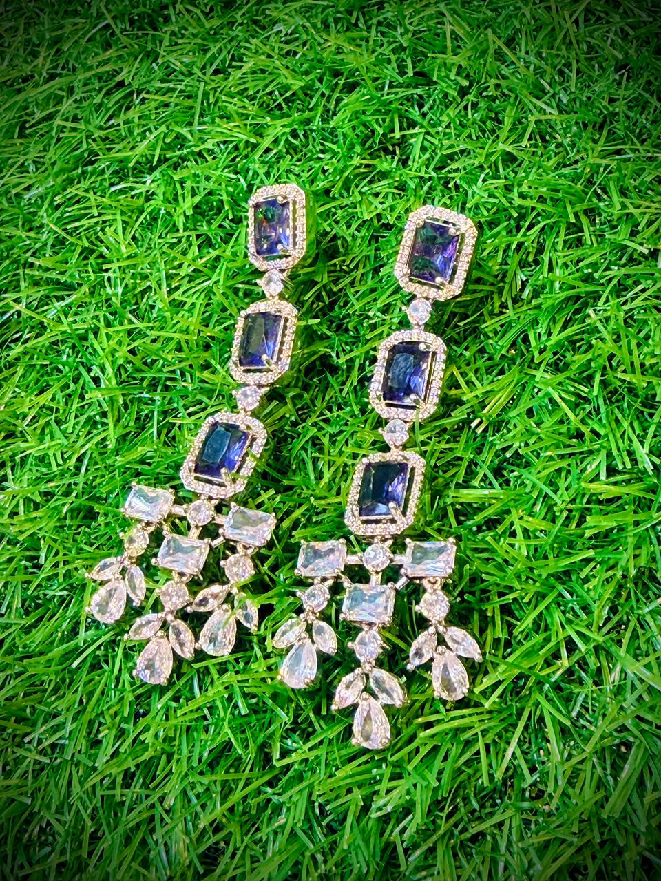Purple Colour 1Ct Earrings