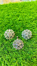 White 1Ct Locket & Ear Studs