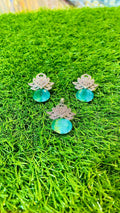 Mint colour 1Ct Locket & Ear Studs
