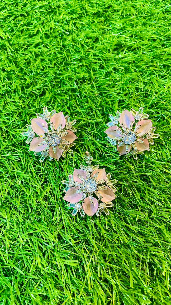 Pink 1Ct Locket & Ear Studs