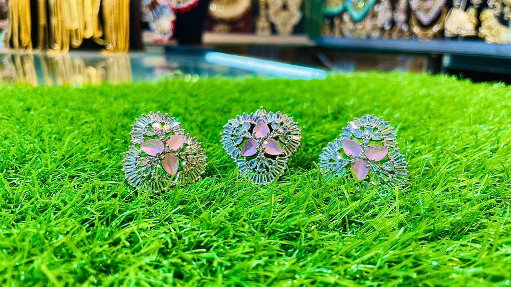 Pink 1Ct Locket & Ear Studs