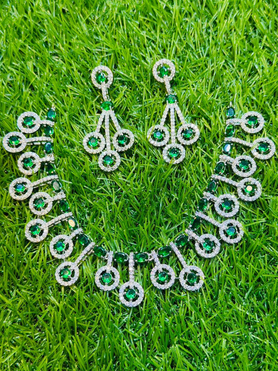 One Carat Necklace Set With Earrings
