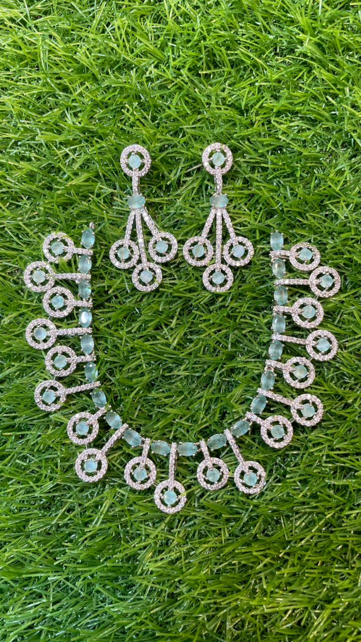 One Carat Necklace Set With Earrings