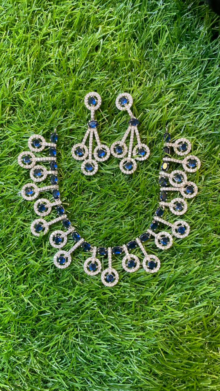One Carat Necklace Set With Earrings