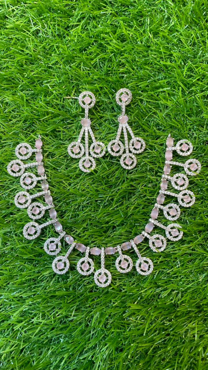 One Carat Necklace Set With Earrings