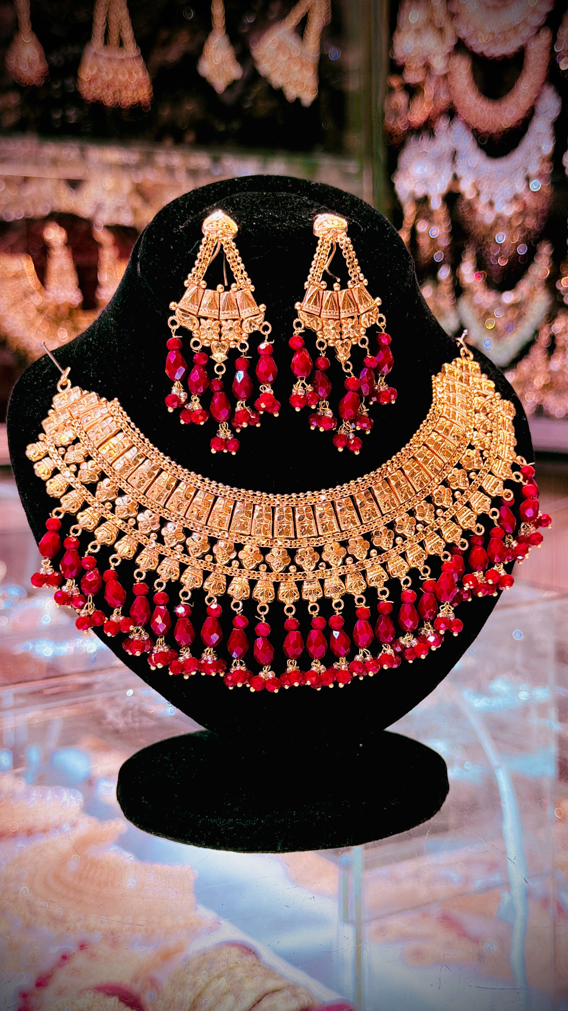 Gold Plated Necklace with Earrings