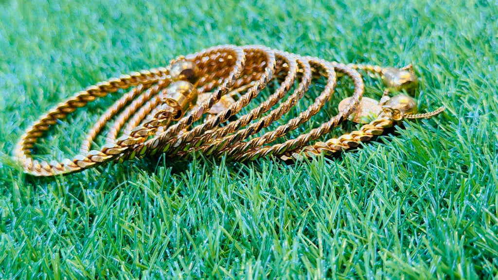 Gold Plated 6 Bangles and Karha Set