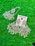 White Colour Earrings and Tika Set