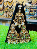 White Earrings and Tika Set