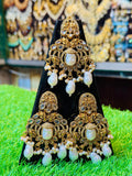 White Earrings and Tika Set