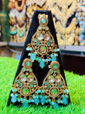 Mint Colour Earrings and Tika Set