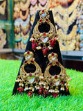 Red Colour Earrings and Tika Set
