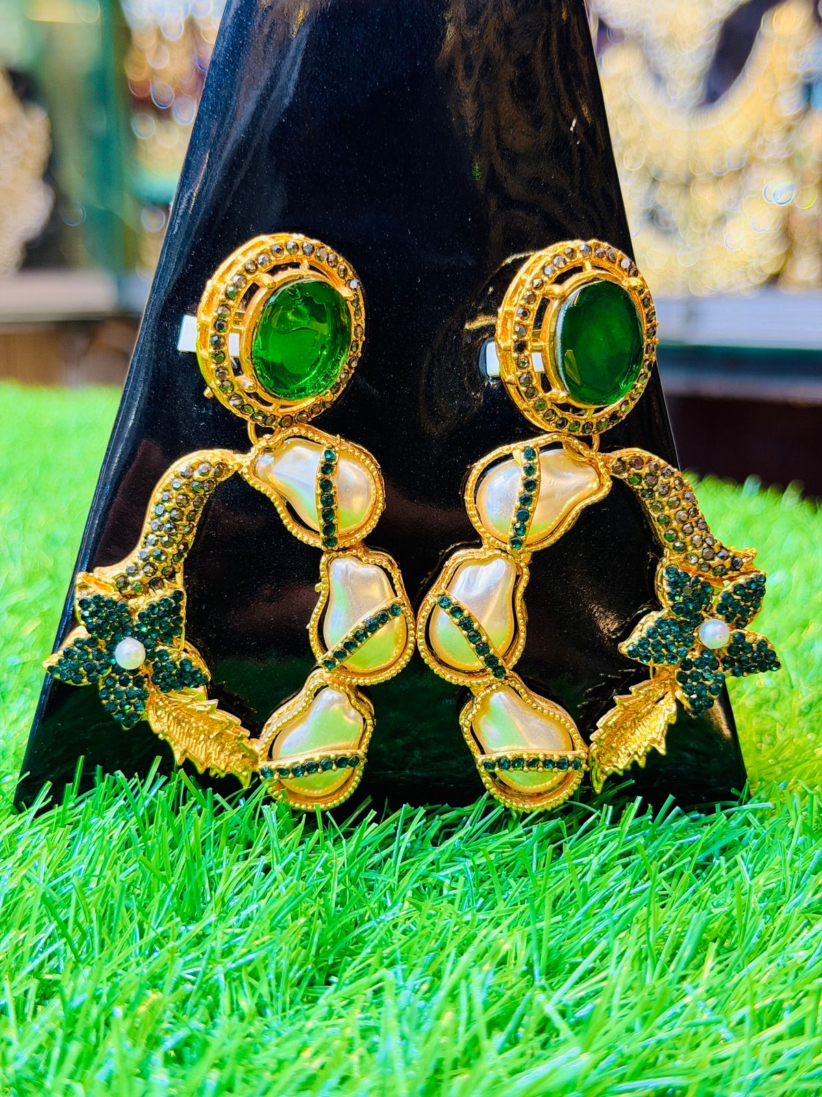 Green Colour Turkish Design Earrings