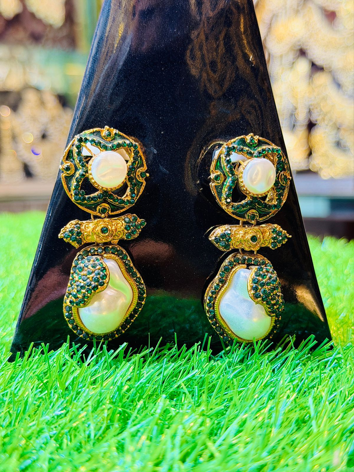 Green Colour Turkish Design Earrings