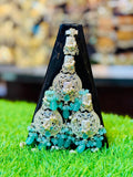 White & Mint Colour Earrings and Tika Set