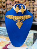 Gold Plated Choker Set With Earrings