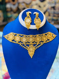 Gold plated choker set with earrings