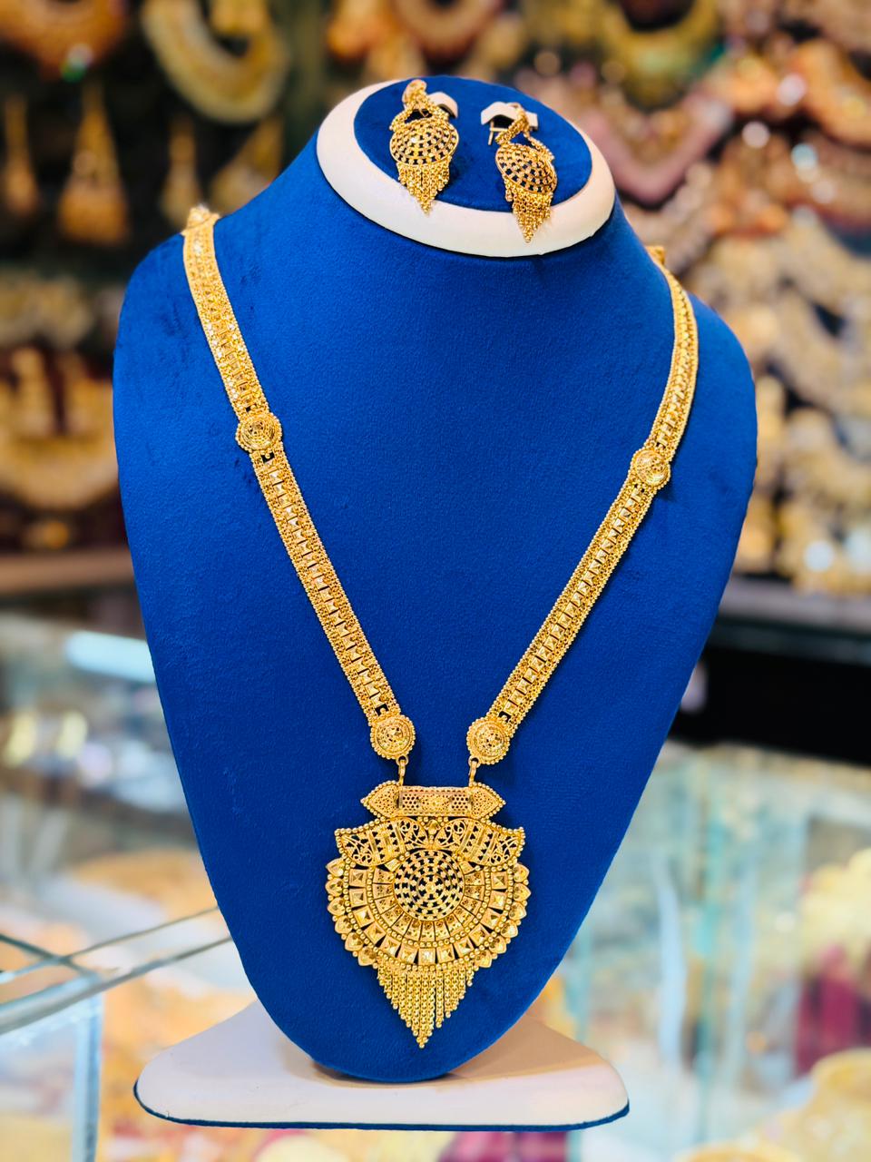 Gold plated mala with earrings