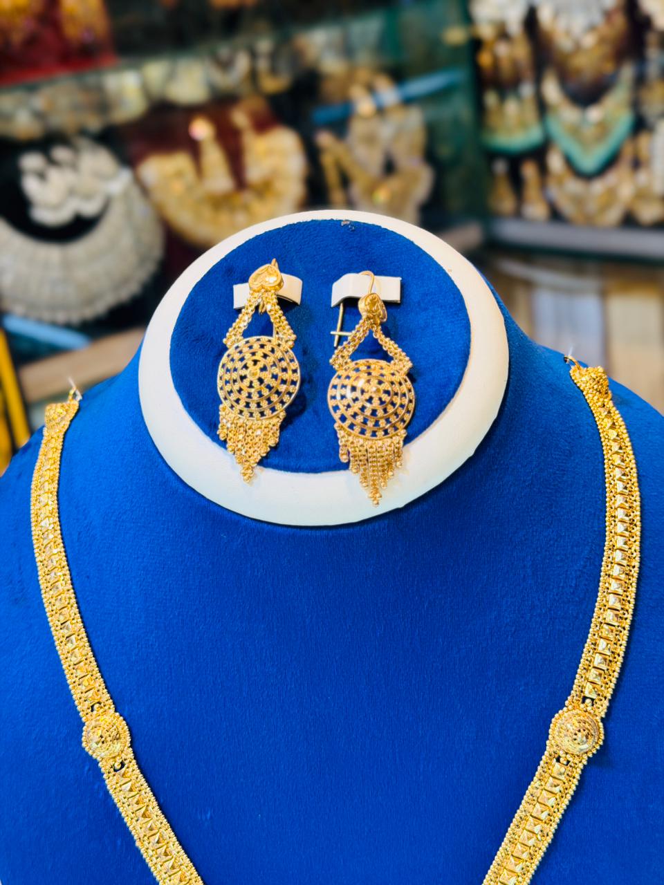 Gold plated mala with earrings