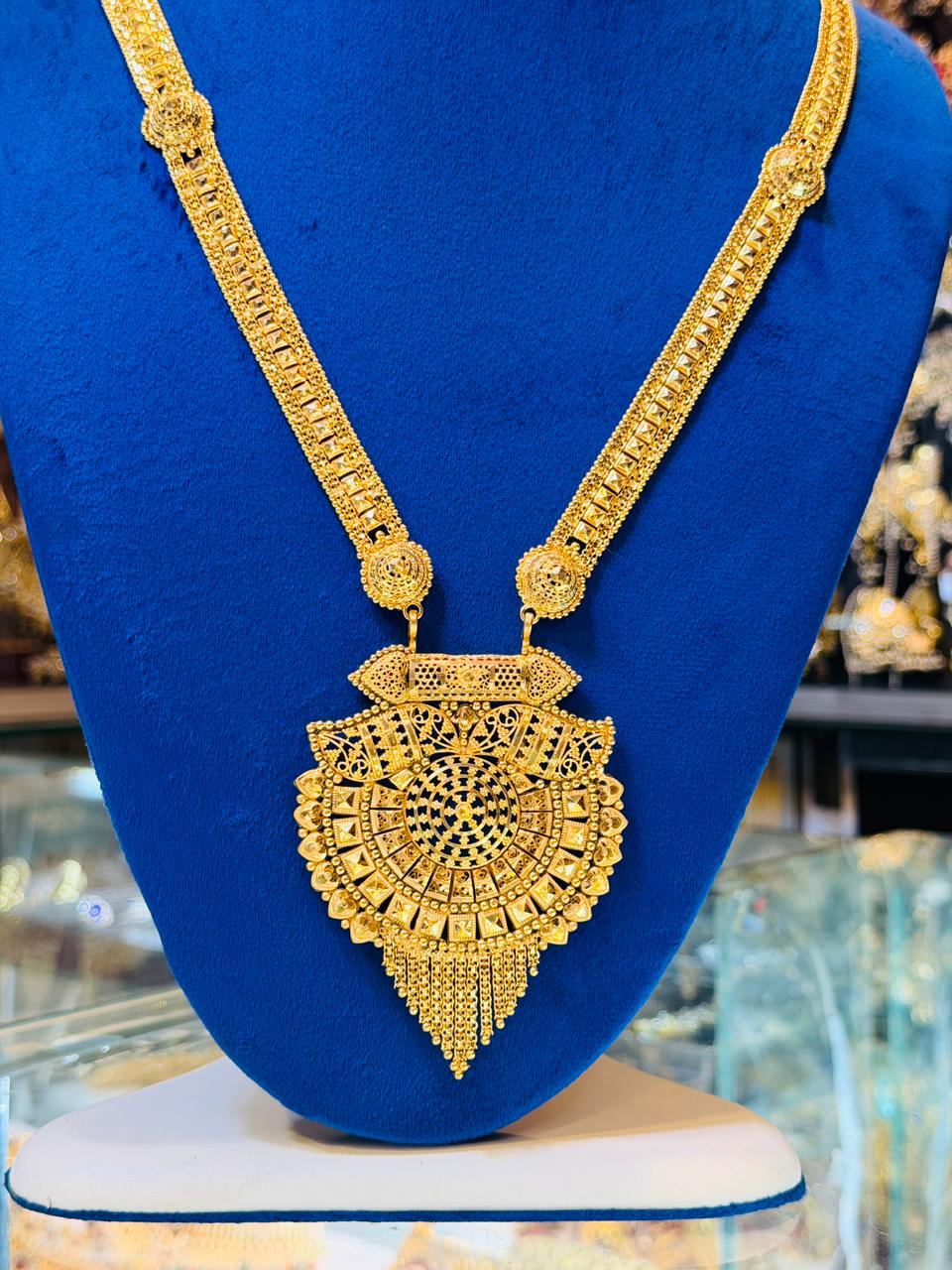 Gold plated mala with earrings