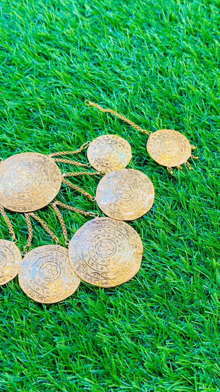 Gold Plated jhumar/ موران with Tika