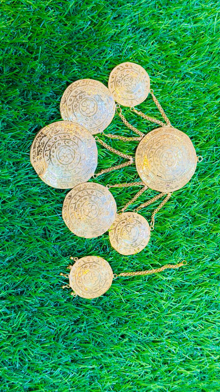 Gold Plated jhumar/ موران with Tika