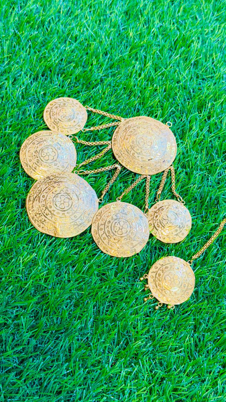 Gold Plated jhumar/ موران with Tika